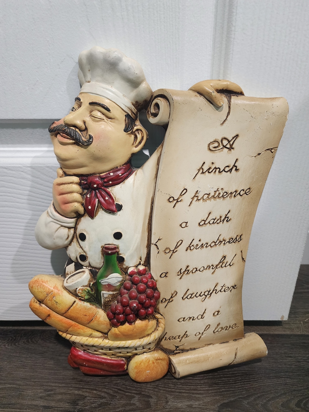 Vintage Resin 3D French Italian Chef Bon Appetit Wall Decor/ Plaque